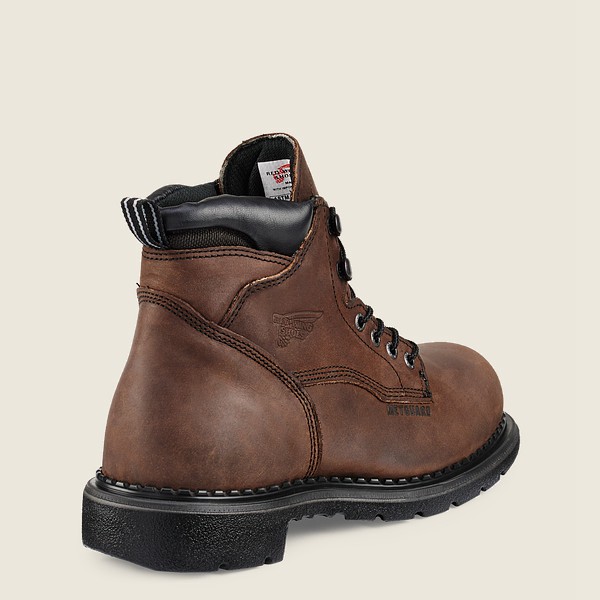 Red Wing Safety Bot Erkek - Supersole® - 6-Inch Waterproof Toe Metguard - Kahverengi/Siyah - 06QPLYR